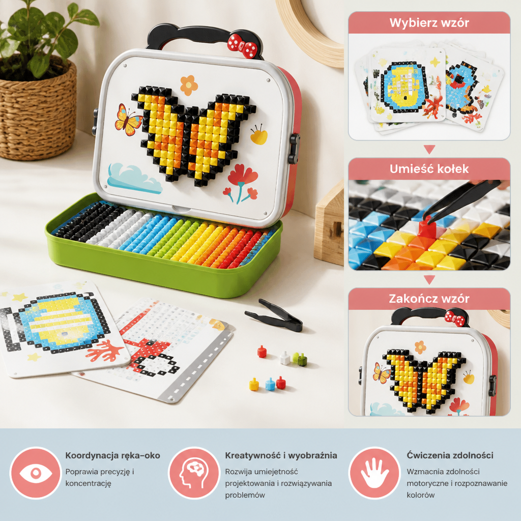 Zestaw Montessori z Mozaiką Grzybkową dla Dzieci