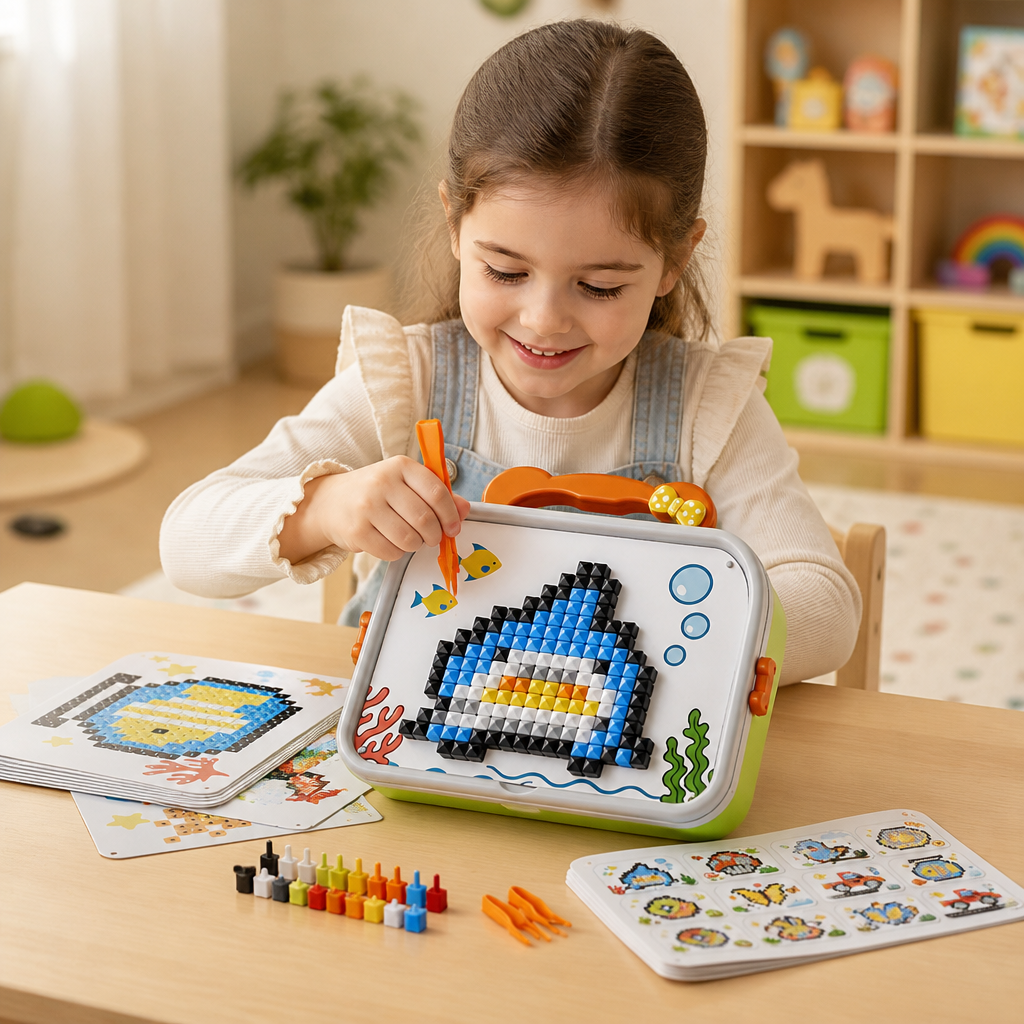 Zestaw Montessori z Mozaiką Grzybkową dla Dzieci