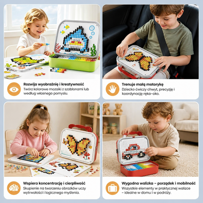 Zestaw Montessori z Mozaiką Grzybkową dla Dzieci