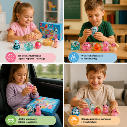 Zestaw Premium Miękkich Zabawek Fidget Squishy – 8 Zabawek Sensorycznych