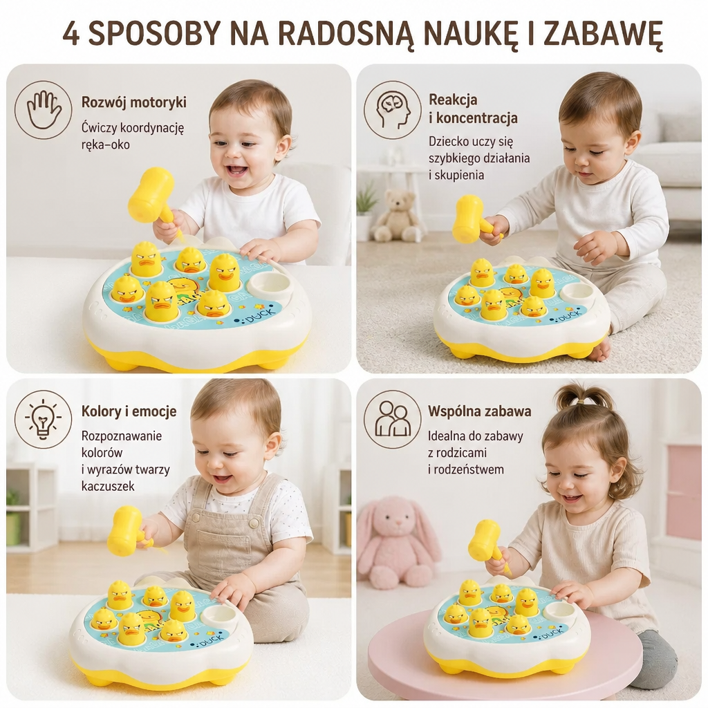 Gra „Wyskakujące Zwierzątka” z Młotkiem dla Dzieci