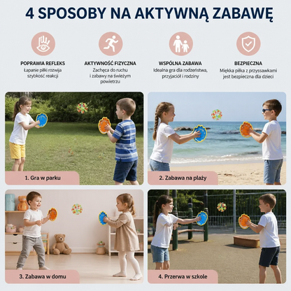 Zestaw do Gry w Łapanie Piłki z Przyssawką dla Dzieci