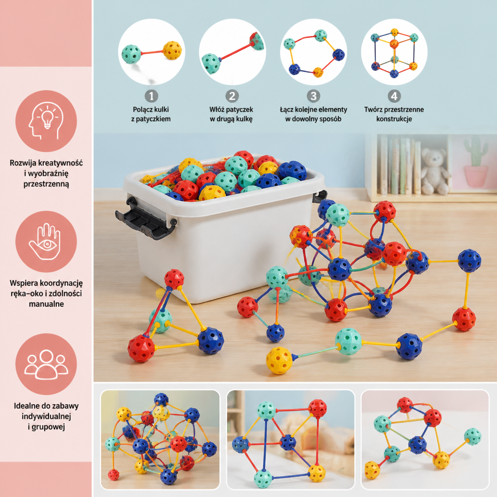 Zestaw Konstrukcyjny 3D STEM – Kreatywna Zabawka Edukacyjna
