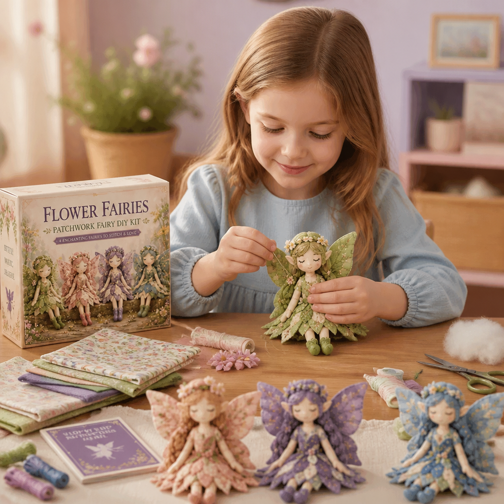 Zestaw DIY do szycia wróżek dla dzieci – Stwórz magiczne laleczki wróżki z tkaniny, akcesoriów i instrukcji