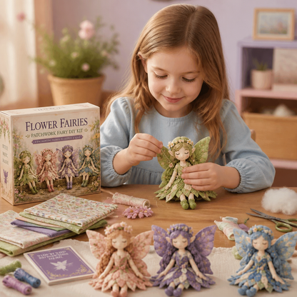 Zestaw DIY do szycia wróżek dla dzieci – Stwórz magiczne laleczki wróżki z tkaniny, akcesoriów i instrukcji