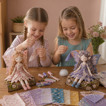 Zestaw DIY do szycia wróżek dla dzieci – Stwórz magiczne laleczki wróżki z tkaniny, akcesoriów i instrukcji