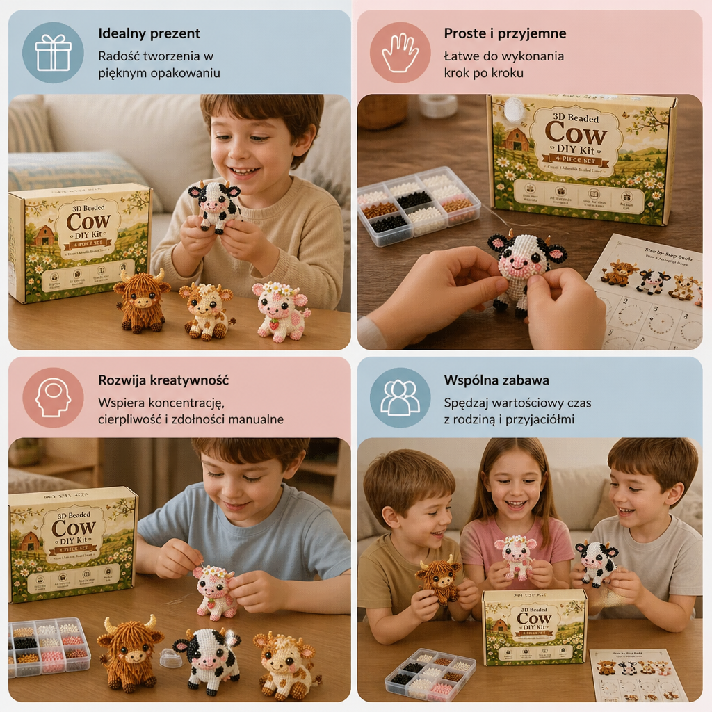 Zestaw do tworzenia zwierzątek z koralików 3D – DIY zestaw do miniaturowych prac z koralików dla początkujących