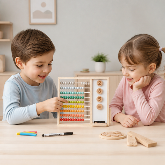 Magnetyczne Drewniane Liczydło dla Dzieci – Zabawka Edukacyjna z Liczbami i Kolorami