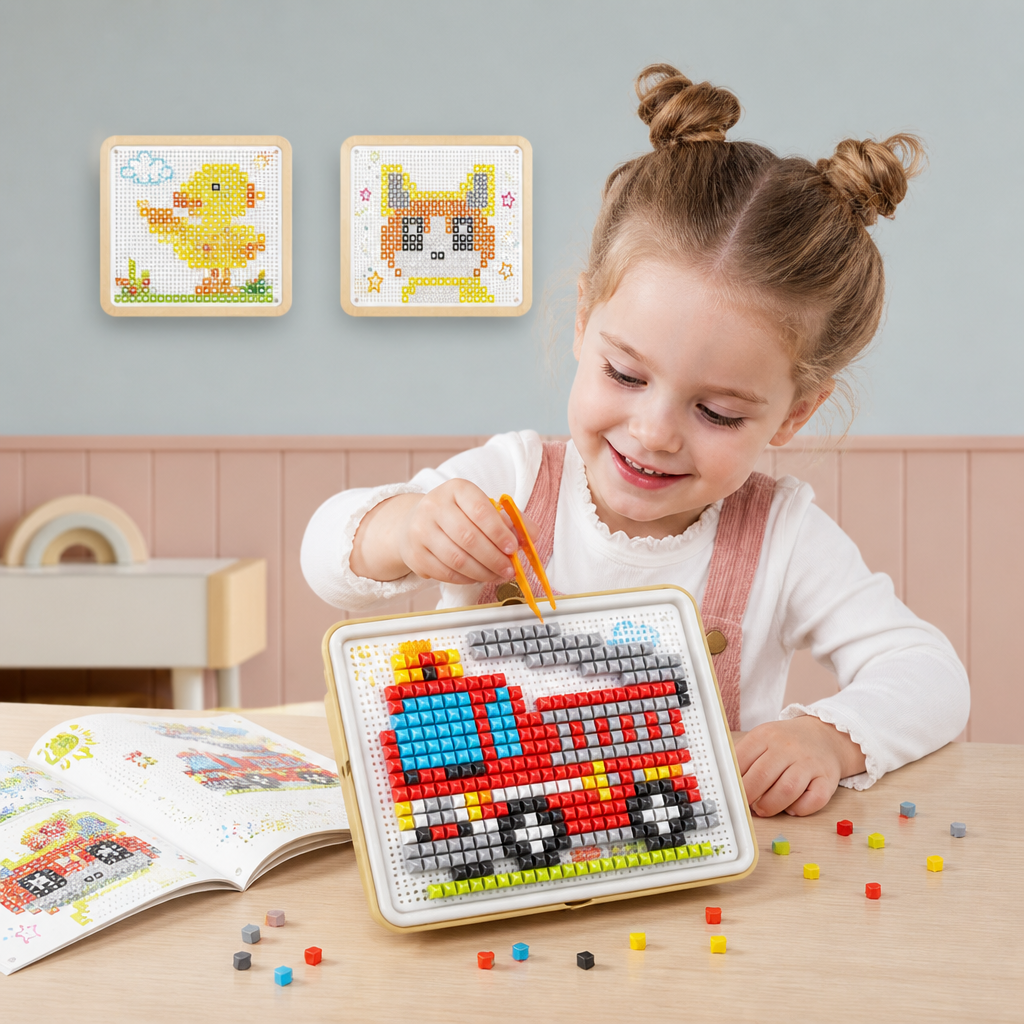 Montessoriowa Tablica Mozaikowa z Kołeczkami do Nauki