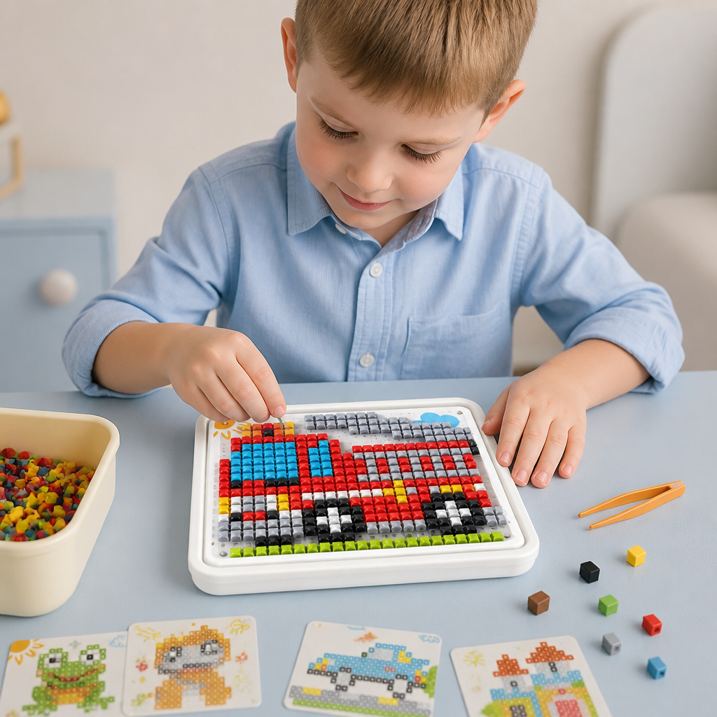 Montessoriowa Tablica Mozaikowa z Kołeczkami do Nauki