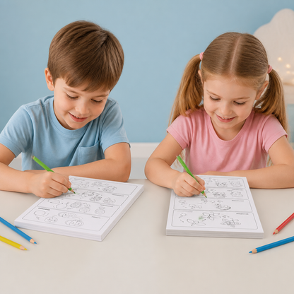 Książka Aktywności Montessori do Nauki Rysowania – Nauka Krok po Kroku i Ćwiczenie Rysowania