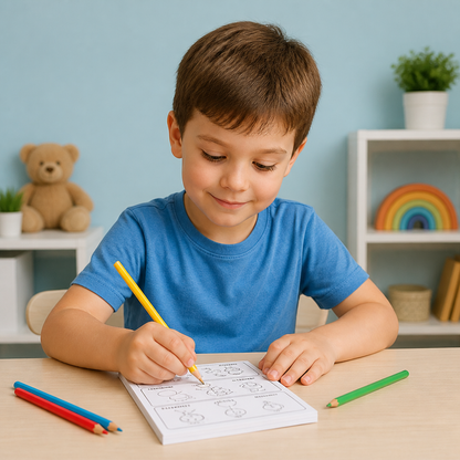 Książka Aktywności Montessori do Nauki Rysowania – Nauka Krok po Kroku i Ćwiczenie Rysowania