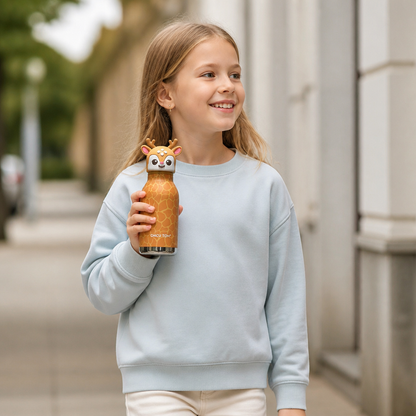 Słodki Termiczny Kubek ze Stali Nierdzewnej ze Słomką i Motywem Zwierząt – 480 ml