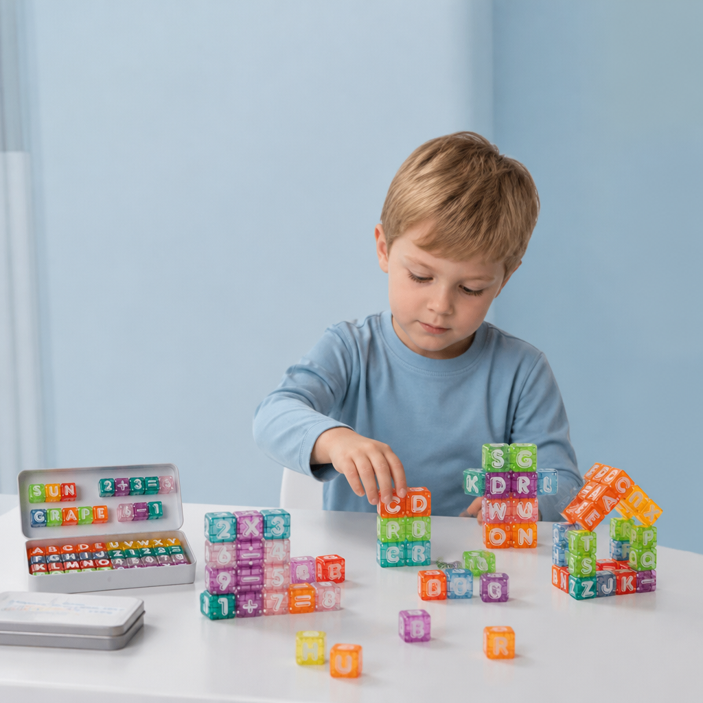 40-elementowy zestaw magnetycznych liter i cyfr – zabawka edukacyjna Montessori STEM dla dzieci