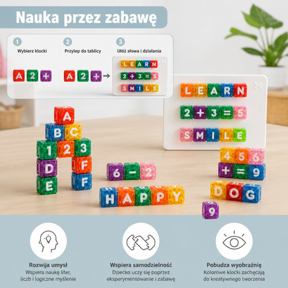 40-elementowy zestaw magnetycznych liter i cyfr – zabawka edukacyjna Montessori STEM dla dzieci