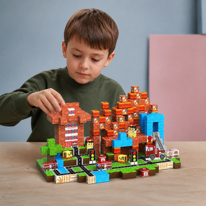 100-elementowy Zestaw Magnetycznych Klocków Konstrukcyjnych – Montessori STEM Zabawka Konstrukcyjna dla Dzieci