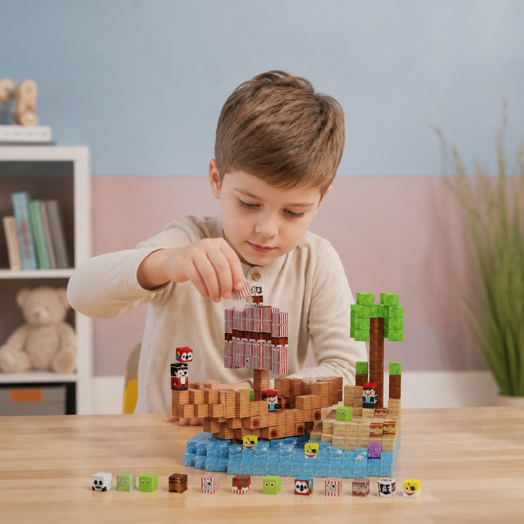 100-elementowy Zestaw Magnetycznych Klocków Konstrukcyjnych – Montessori STEM Zabawka Konstrukcyjna dla Dzieci