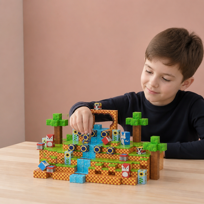 100-elementowy Zestaw Magnetycznych Klocków Konstrukcyjnych – Montessori STEM Zabawka Konstrukcyjna dla Dzieci