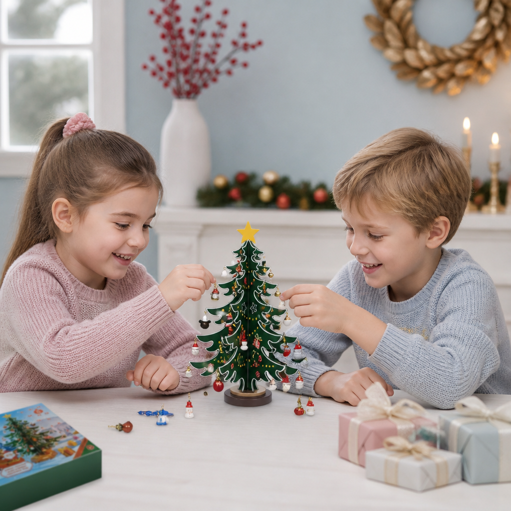 24-dniowy Kalendarz Adwentowy z Mini Ozdobami Choinkowymi dla Dzieci