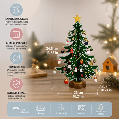 24-dniowy Kalendarz Adwentowy z Mini Ozdobami Choinkowymi dla Dzieci