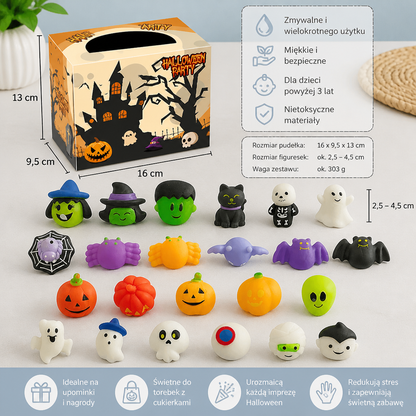 Zmywalny i wielokrotnego użytku zestaw halloweenowych zabawek Squishy na upominki imprezowe i Halloweenowe zbieranie słodyczy