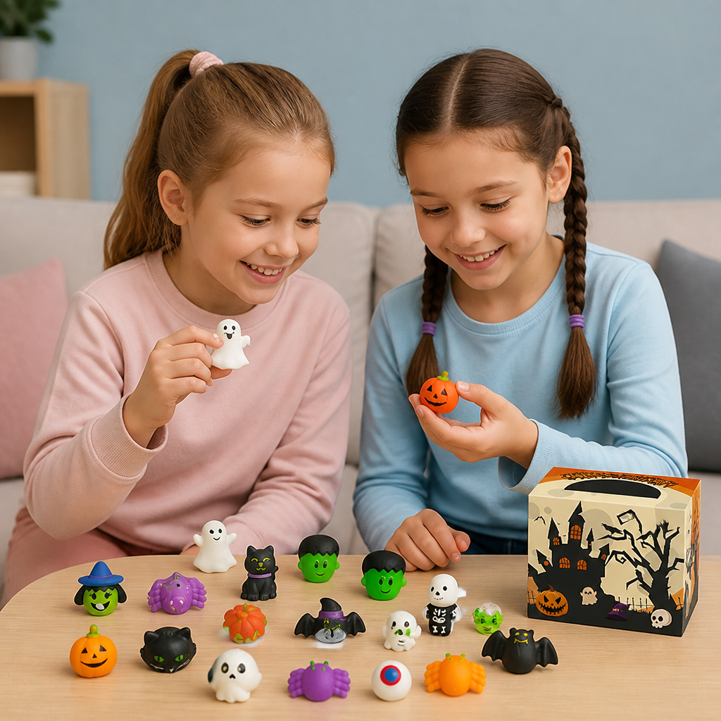 Zmywalny i wielokrotnego użytku zestaw halloweenowych zabawek Squishy na upominki imprezowe i Halloweenowe zbieranie słodyczy