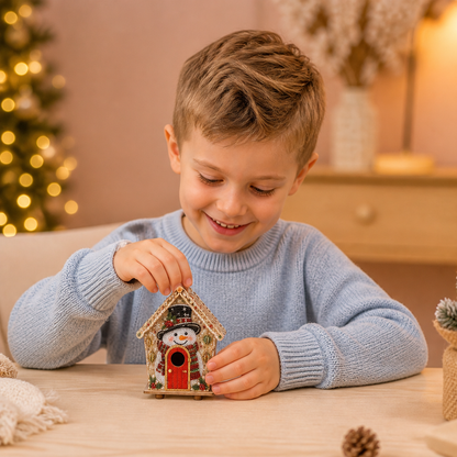 DIY Drewniany Domek z Piernika 3D – Zestaw do Układania i Diamond Art