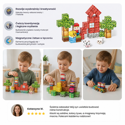 40-elementowy zestaw magnetycznych klocków dla dzieci – idealny na podróż