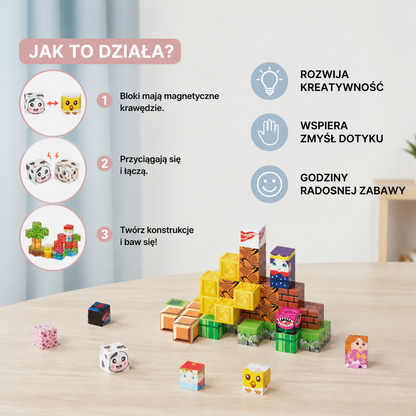 40-elementowy zestaw magnetycznych klocków dla dzieci – idealny na podróż