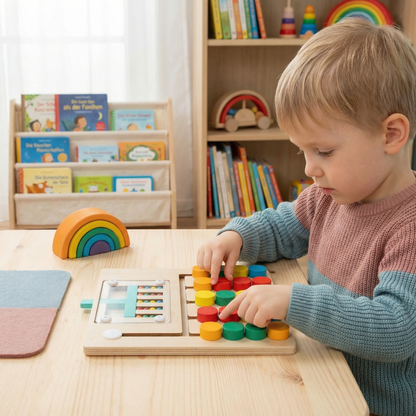 Czterokolorowa drewniana gra Montessori