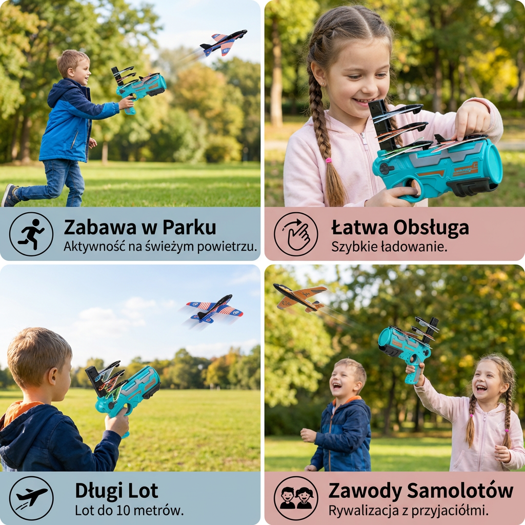 Dziecięcy wyrzutnia samolotów – zabawka do latania na świeżym powietrzu