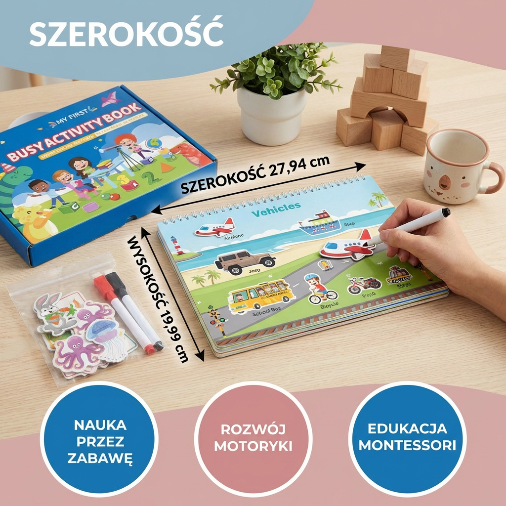Książka Aktywności Montessori dla Dzieci – Nauka przez Zabawę i Wczesny Rozwój