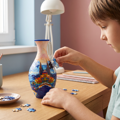 Wazon z kwiatami DIY 3D do składania z puzzli