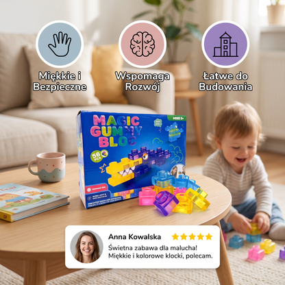 Bezpieczne i miękkie żelowe klocki Squishy dla dzieci