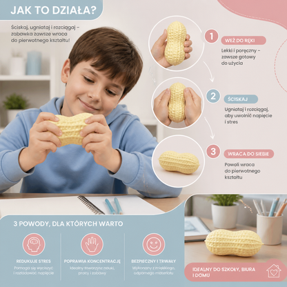 Jumbo Peanut Squishy Zabawka Antystresowa