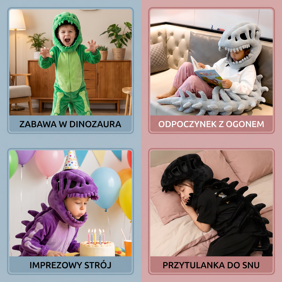 Zabawny pluszowy kostium szkieletu dinozaura