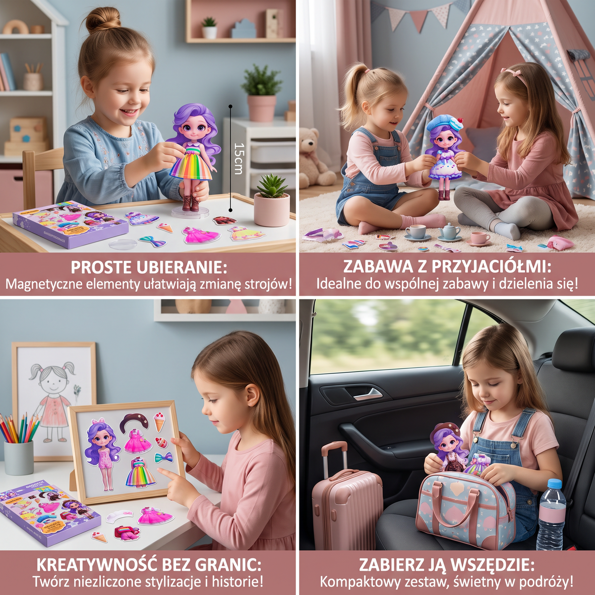 Magnetyczna ubieranka – magnetyczna lalka z wymiennymi ubrankami