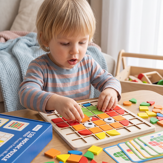 Montessori – Mozaikowa Układanka Edukacyjna do Nauki Kolorów i Kształtów