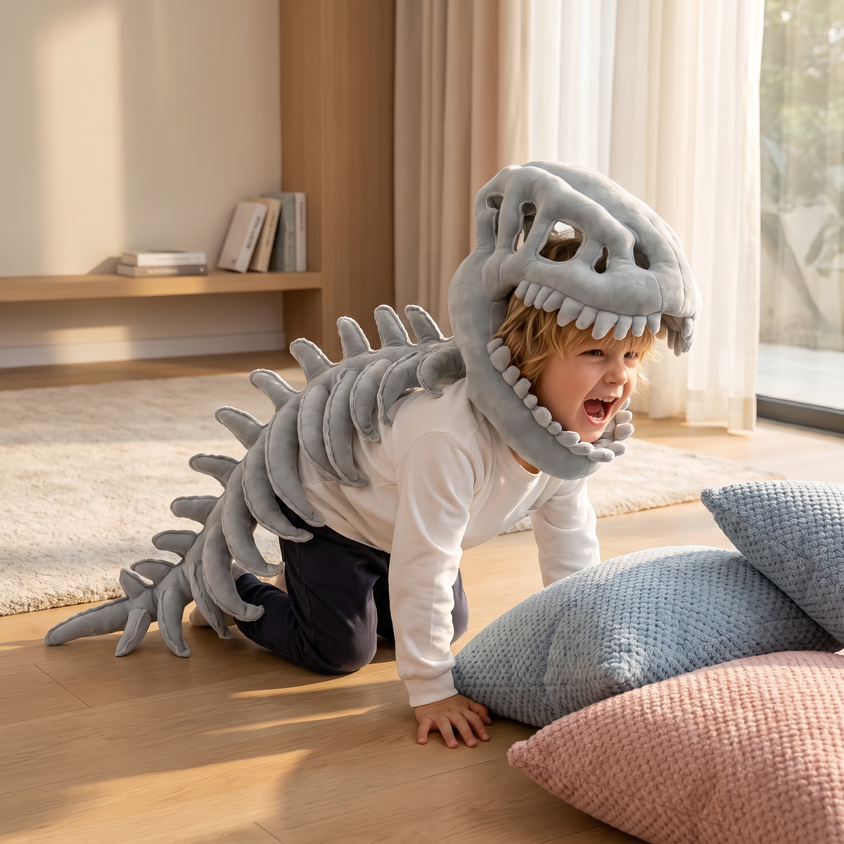 Zabawny pluszowy kostium szkieletu dinozaura
