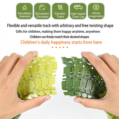 Przygoda z dinozaurami – Elastyczny tor wyścigowy ze świecącym pociągiem