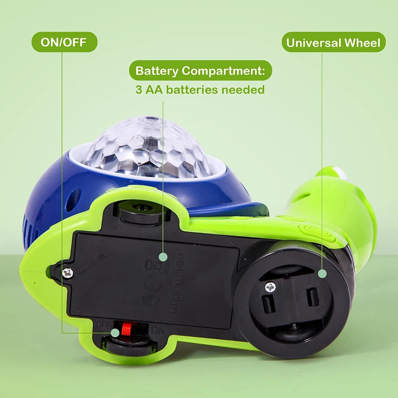 Świecący i grający muzykę ślimak zabawka do raczkowania