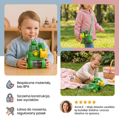 Butelka na wodę TinyExcavators w kształcie koparki ze słomką dla dzieci
