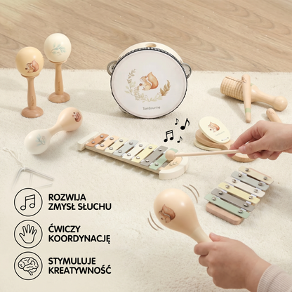 Zestaw Montessori instrumentów muzycznych dla niemowląt – sensoryczna i muzyczna zabawka edukacyjna