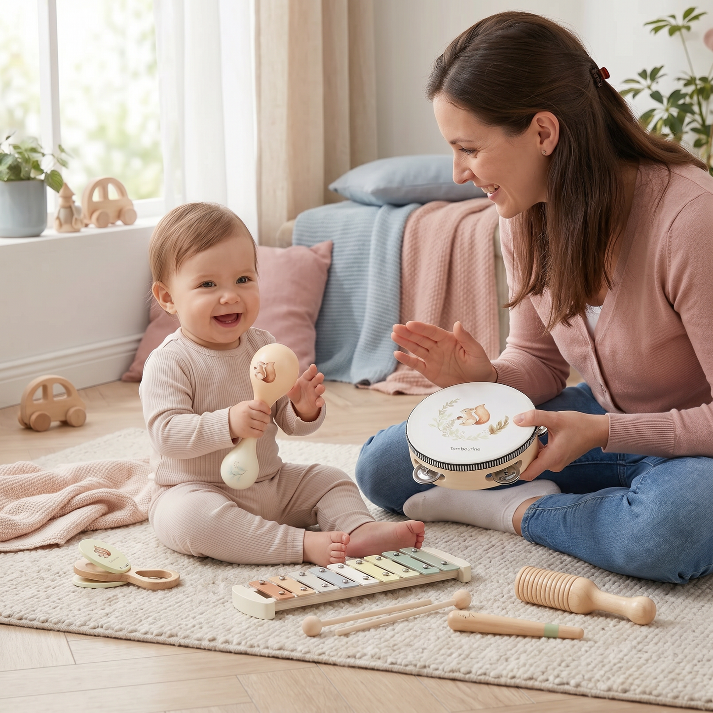 Zestaw Montessori instrumentów muzycznych dla niemowląt – sensoryczna i muzyczna zabawka edukacyjna