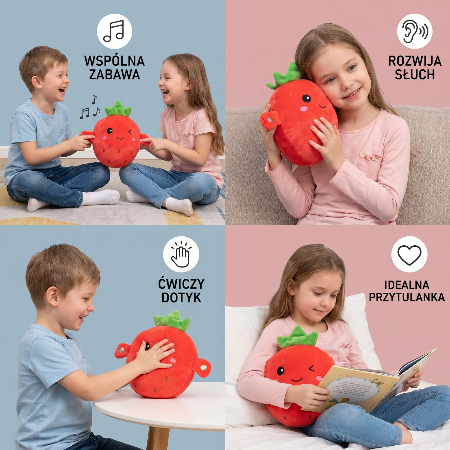 Interaktywna Pluszowa Zabawka Owocowa dla Dzieci – Sensoryczna Zabawka Muzyczna i Rytmiczna