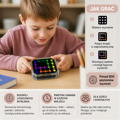 Inteligentna gra logiczna LED z liniami – ponad 800 poziomów treningu umysłu