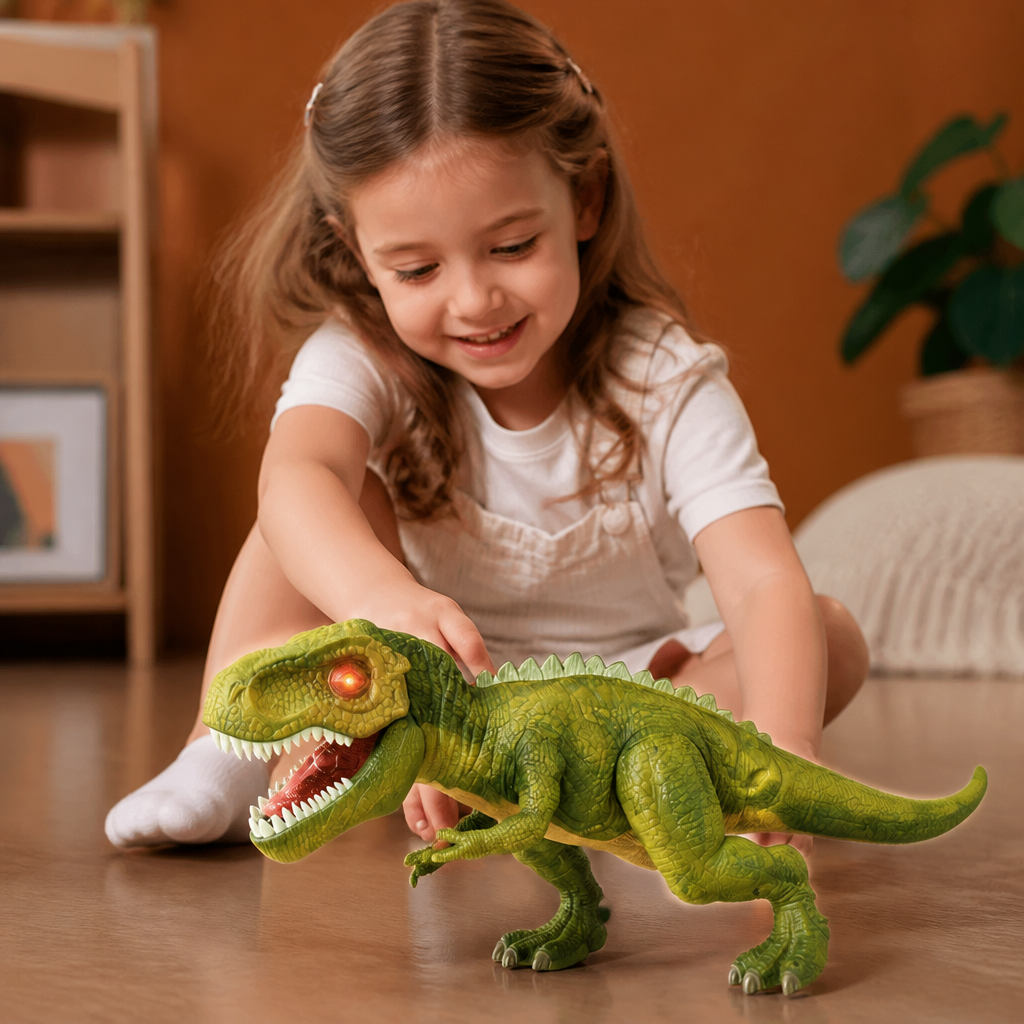 Zdalnie sterowany chodzący T-Rex – Dinozaur RC z mgiełką, światłem i dźwiękiem
