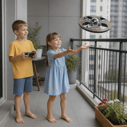 Zdalnie sterowany dron LED w kształcie latającego spodka