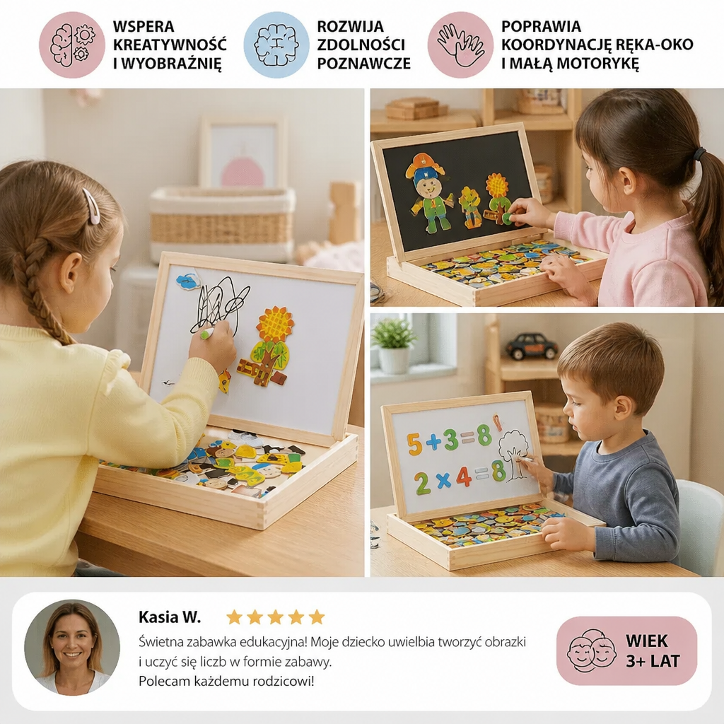 2w1 Montessori Tablica do Rysowania