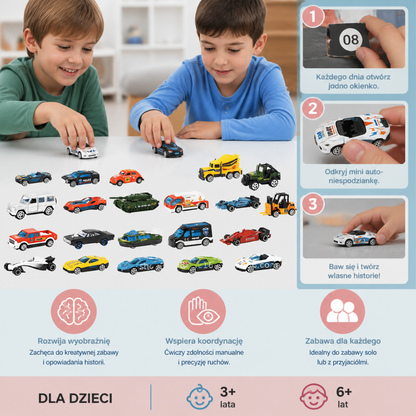Kalendarz Adwentowy z Samochodzikami z Odlewu CiśnieniowegKalendarz Adwentowy z Samochodzikami z Odlewu Ciśnieniowego na Boże Narodzenie dla Dziecio na Boże Narodzenie dla Dzieci
